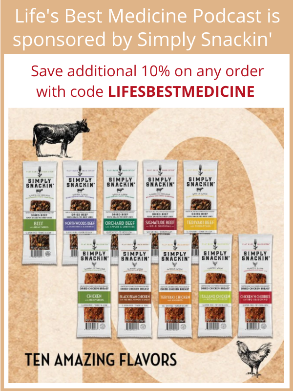 Simply Snackin' delicious and nutritious beef and chicken snacks - save 10% with coupon code LIFESBESTMEDICINE